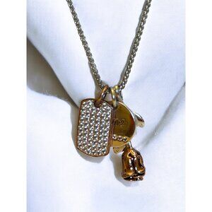 Romantic "I Love You" Necklace With Rose & Crystal Accents  20" Chain